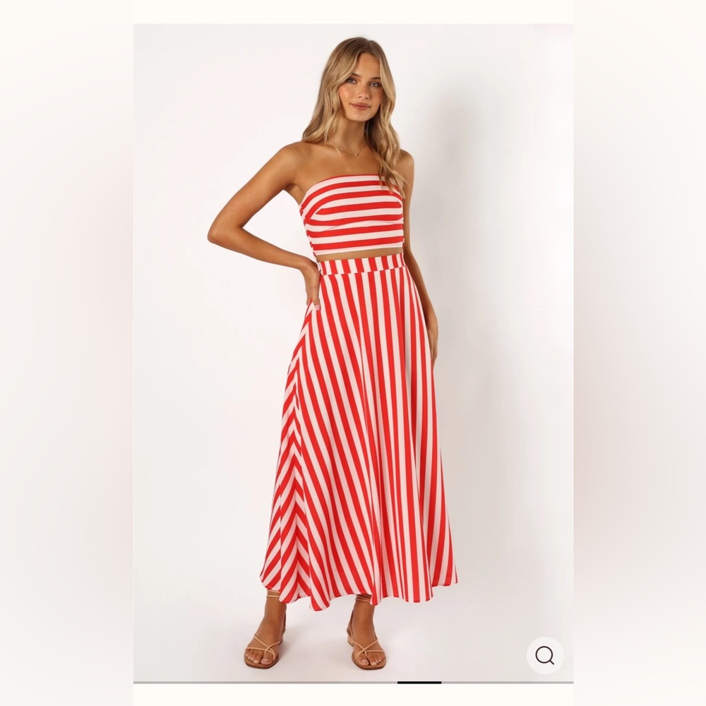 Petal and Pup Elijah Set - Red White Stripe Size M Two Piece Set - Picture 7 of 13